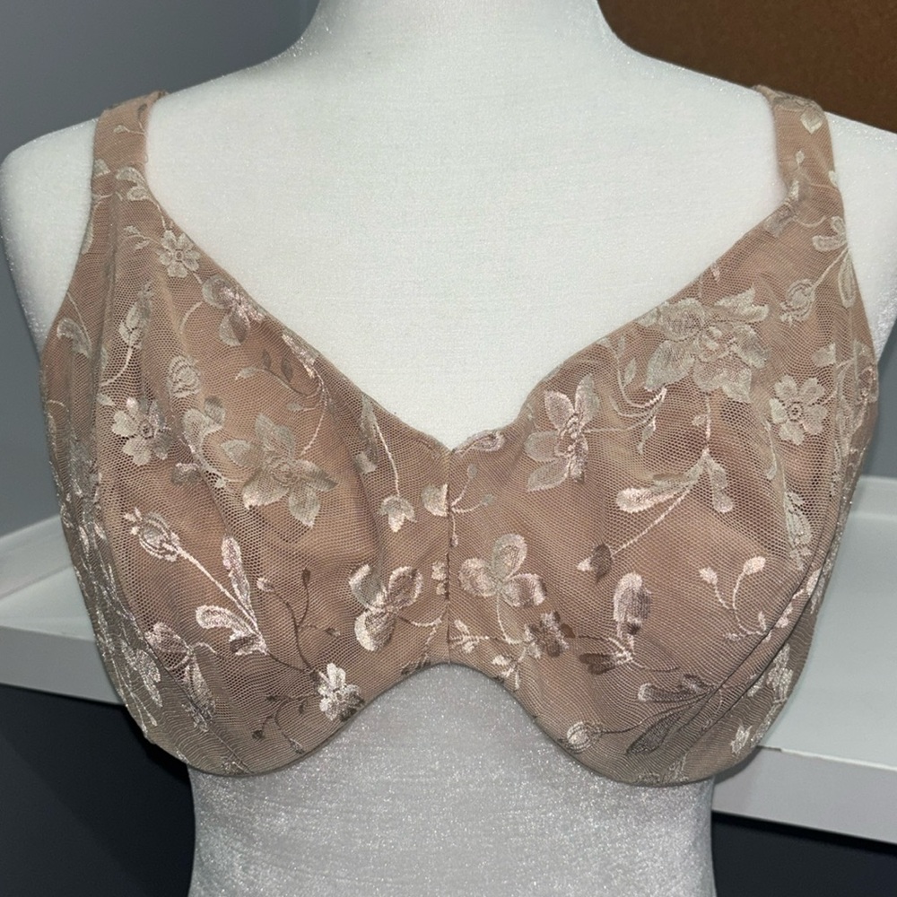 Soma Tan Floral Lace Bra